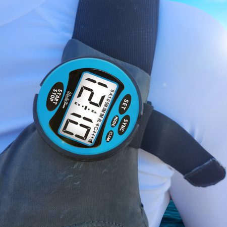 Windie-timer: race stopwatch. Race stopwatch, Water-resistant stopwatch closeup - blue color